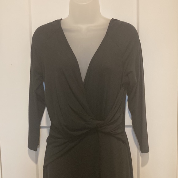 Long Sleeve Black Wrap Dress 👗,size-S, 93% Rayon, 7% Spandex,Never worn - Picture 7 of 12